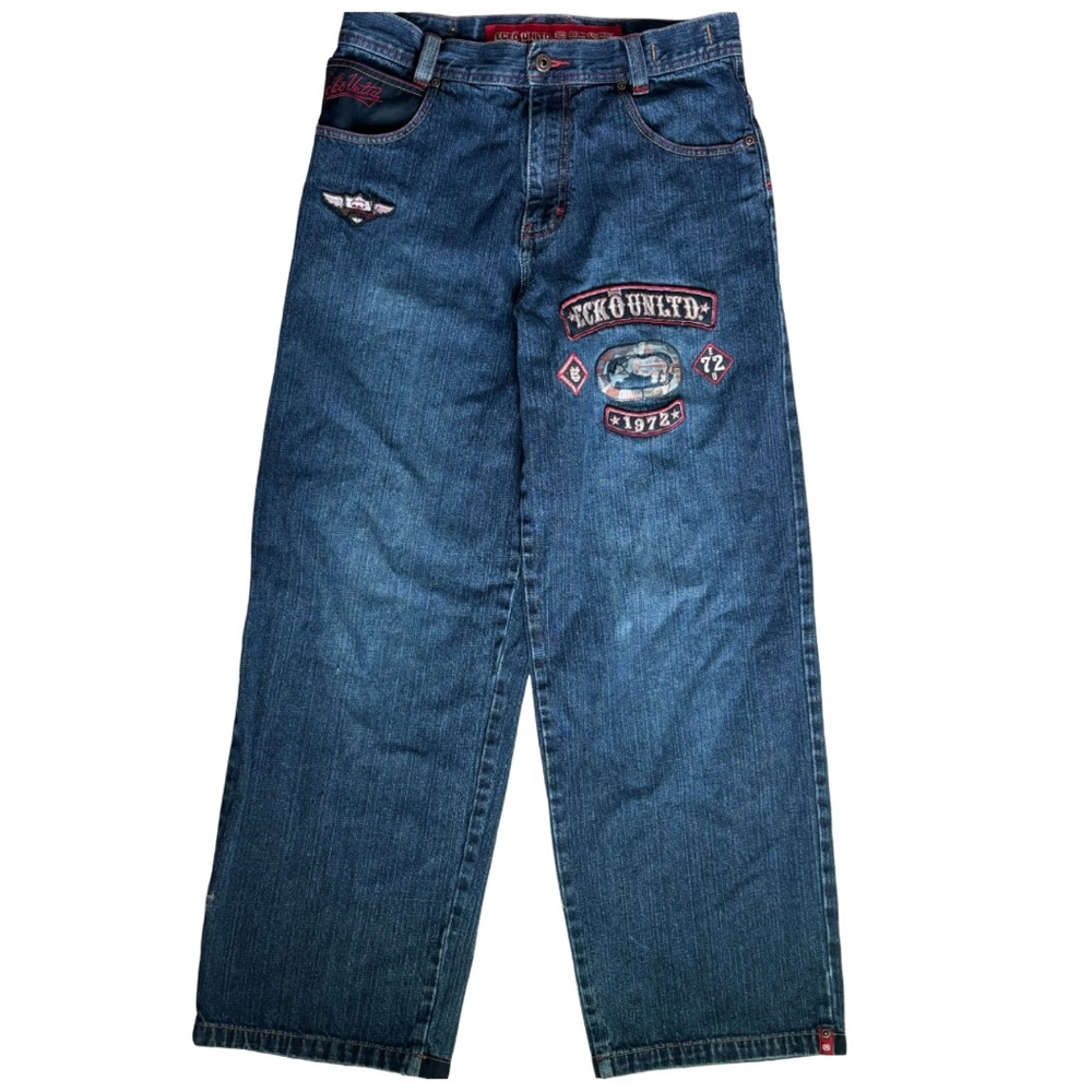 Late 90’s Ecko Leg Hits baggy Fit Blue Jeans embroidered